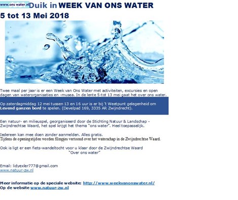 Duik in de week van ons water